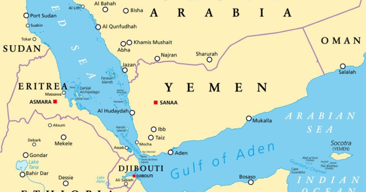 Ship on Fire off Yemen Unknown Projectiles in the Red Sea