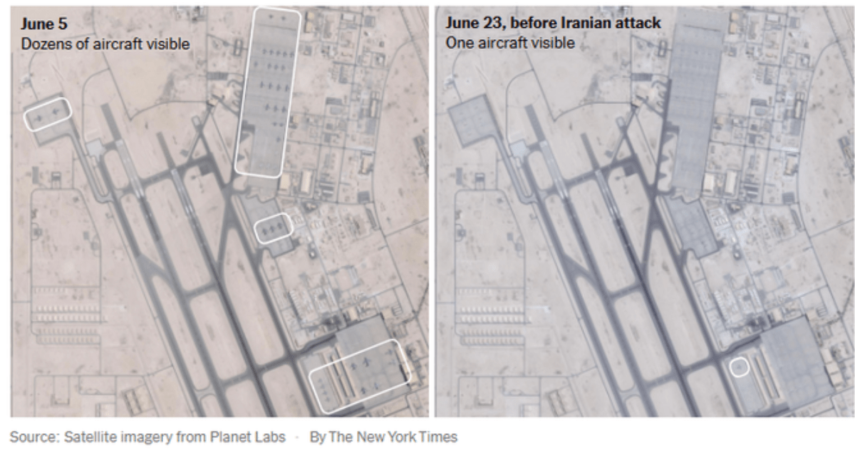 US Military Relocates Aircraft from Qatar Base Over Iran Tensions