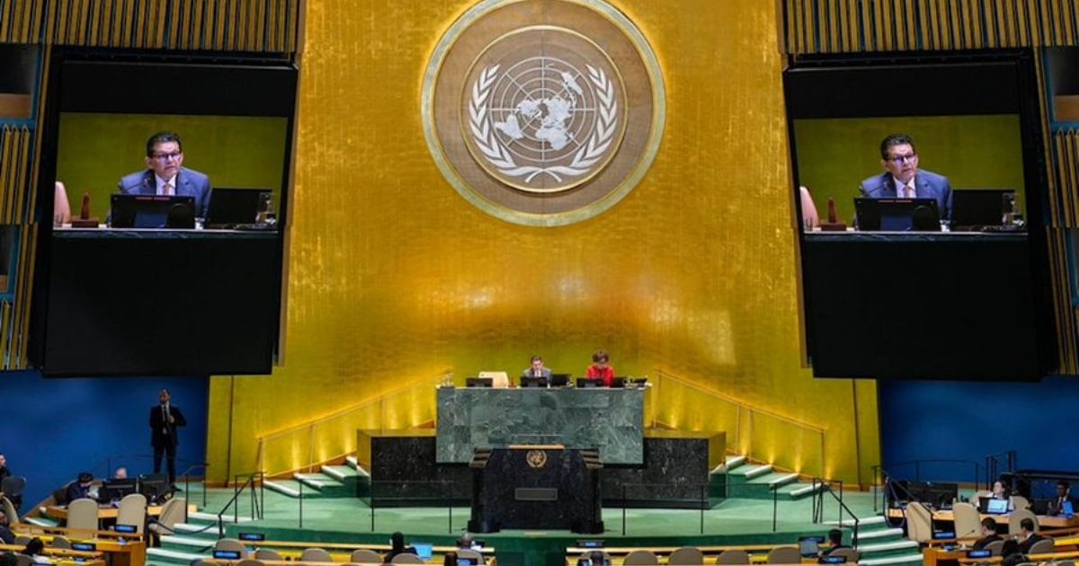 French President Emmanuel Macron addresses the UN General Assembly in New York